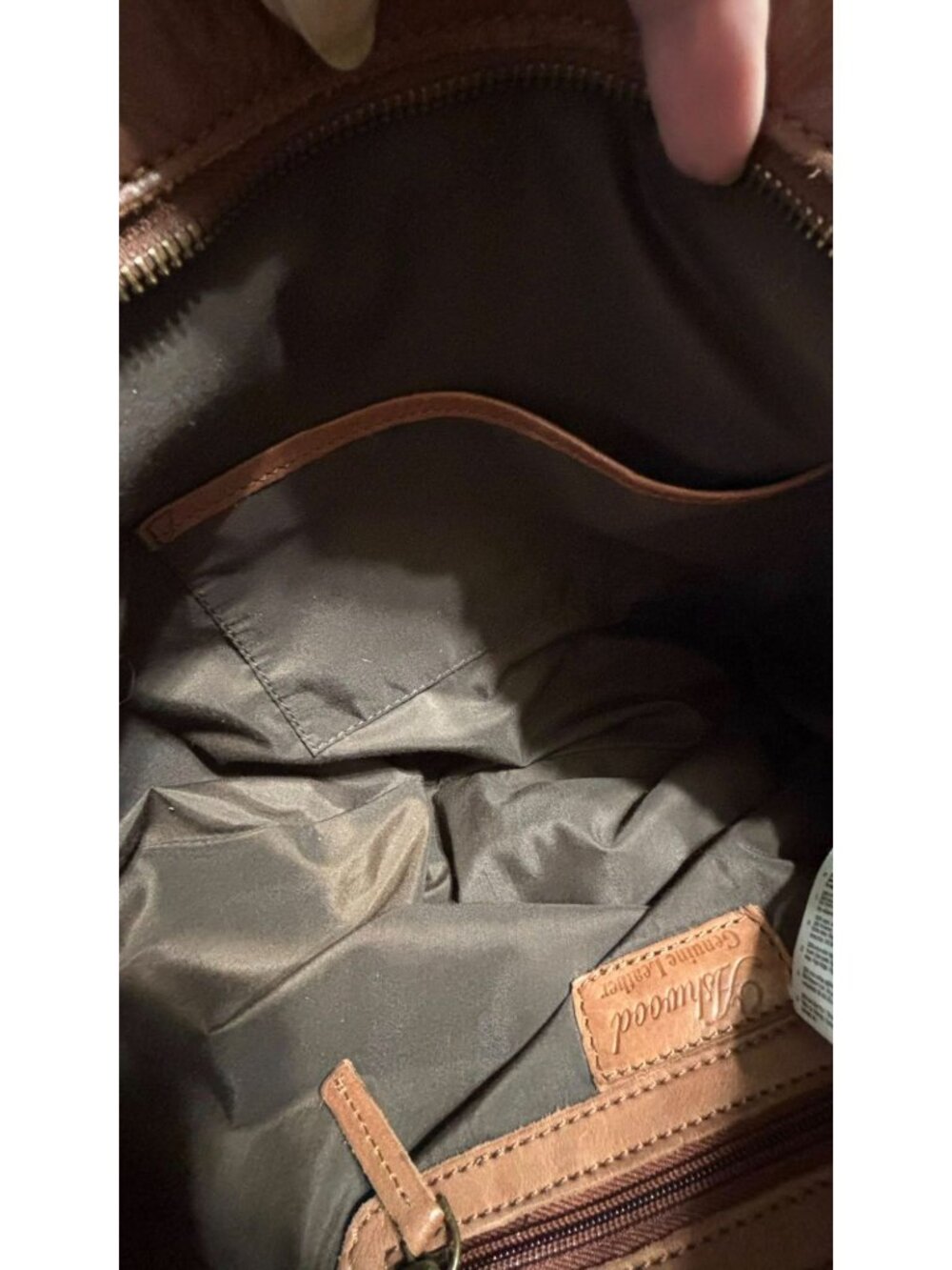 Ashwood Genuine Leather Crescent Moon Hobo Bag Purse Cognac Brown Slouchy - Picture 11 of 11